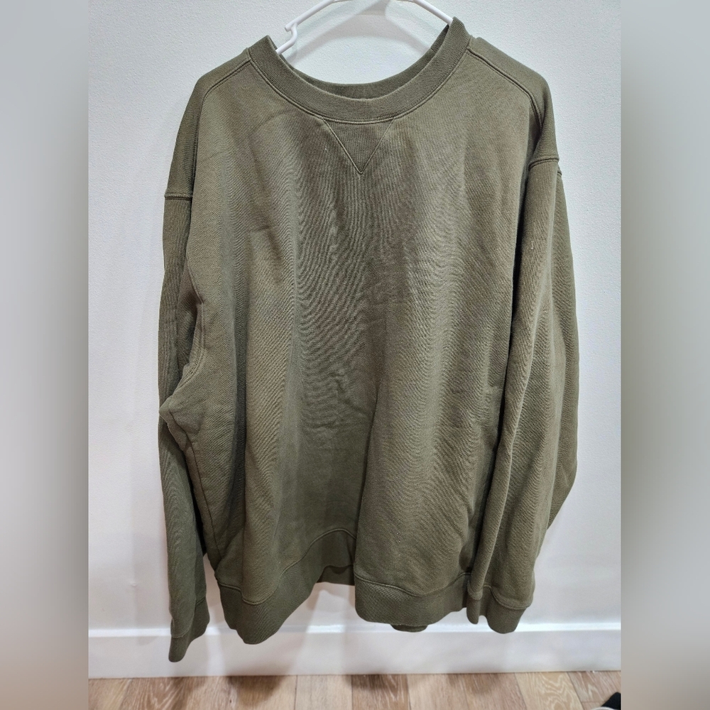 L.L. Bean Tall XXL mens sweater hunter green cotton traditional fit